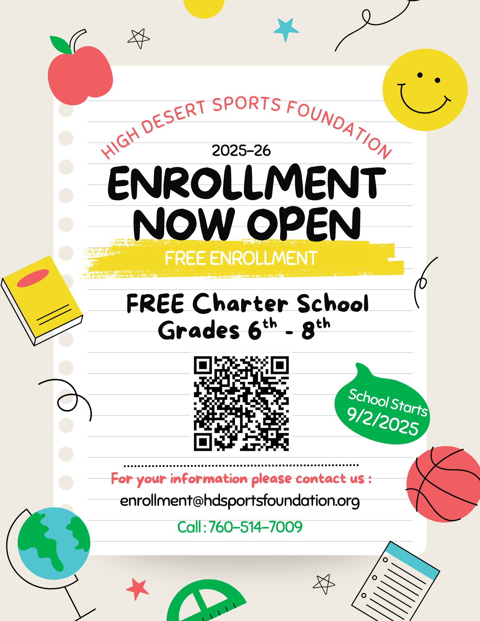 HDSF Learning Center Enrollment 2025-26