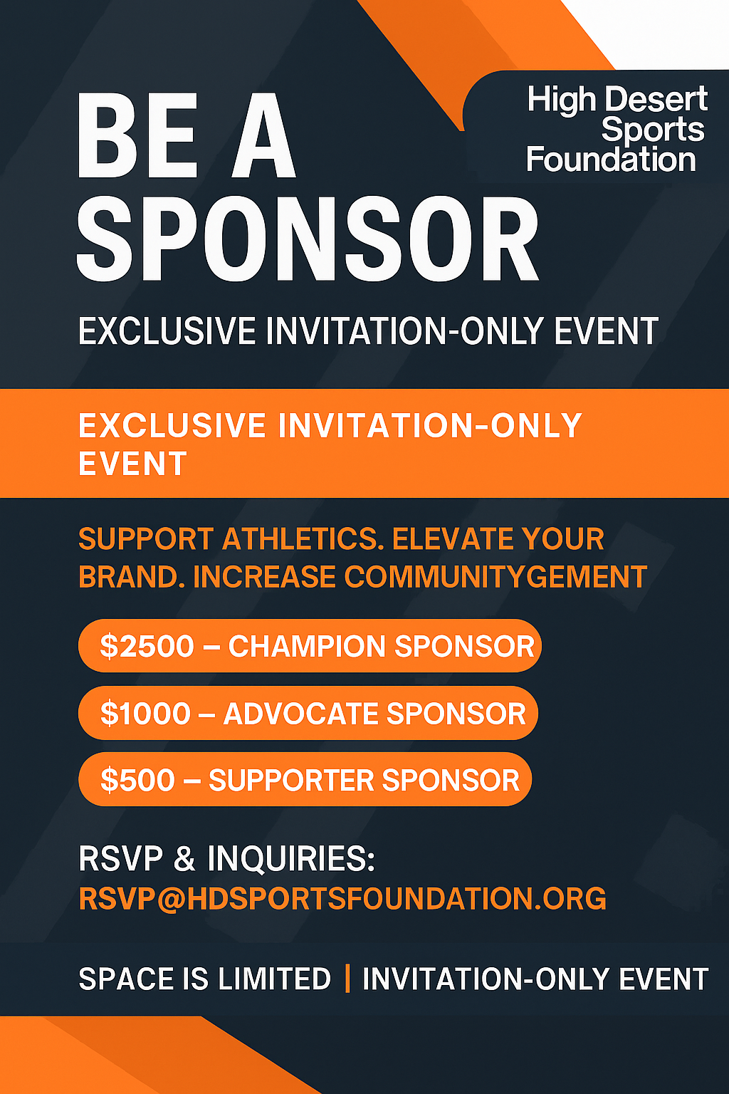 Sponsorship Invitation – High Desert Sports Foundation